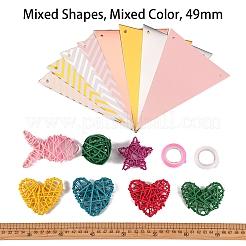 11Pcs Wicker Rattan Ornaments&nbsp;AJEW-CJ0001-21