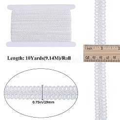 10ヤードのポリエステル製ムカデリボン  カーテン用  服の装飾  ホワイト  3/4インチ（19mm）  約10ヤード（9.14m）/セット&nbsp;OCOR-GF0003-83A