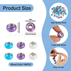 150Pcs Opaque Resin European Beads&nbsp;RESI-TA0004-72A