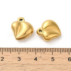 304ステンレスペンダント  ハートチャーム  ゴールドカラー  15x14x6mm  穴：1.5mm&nbsp;STAS-O006-04G