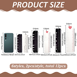 12Pcs 6 Colors Plastic Bookmark Page Marker Ruler&nbsp;AJEW-FG0005-06