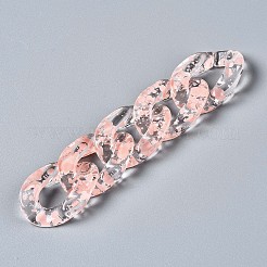 透明スプレーペイントアクリルリンキングリング  クイックリンクコネクター  カーブチェーン製造用  ツイスト  ライトサーモン  29.5x20x6mm  内径：8x16mm&nbsp;TACR-Q276-001L