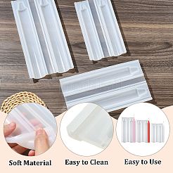 3個 3スタイル スムース レギュラー ラージ  中くらい  小さいです  長い円形キャンドルの茎のシリコン型  コラム  ホワイト  20.8×10×0.4cm&nbsp;ST-CJ0043-035