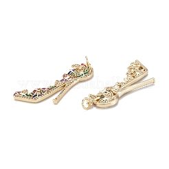 Brass Micro Pave Colorful Cubic Zirconia Pendants&nbsp;ZIRC-A020-22G