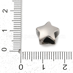 304ステンレススチールヨーロピアンビーズ  大穴ビーズ  スター  ステンレス鋼色  11x11x8mm  穴：4.5mm&nbsp;X-STAS-G350-08P