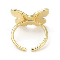 Butterfly Rack Plating Brass Cuff Finger Rings For Women&nbsp;RJEW-C114-04G