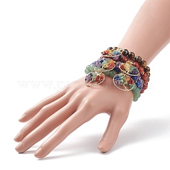 5Pcs 5 Style Natural Mixed Gemstone Stretch Bracelets Set&nbsp;BJEW-JB08748