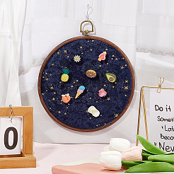 Flat Round Polyester & Acrylic Wall Mounted Brooch Organizer Display Boards&nbsp;AJEW-WH20006-30B