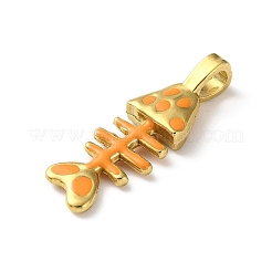 304ステンレススチールエナメルペンダント  ゴールドカラー  魚  32x10x5.5mm  穴：5x3.5mm&nbsp;FIND-Z102-06G-01
