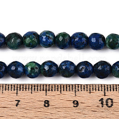染め加工天然石ホワイトジェイドビーズ連売り  ラウンド  多面カット  マリンブルー  5.5~6.2mm  穴：1mm  約65~66個/連  14.76~15.16''（37.5~38.5センチメートル）&nbsp;G-T139-6mm-60-22