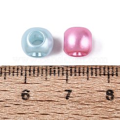 不透明なアクリルビーズ  キューブ  パールカラーのスタイル  ミックスカラー  7.5~8x6.5~7x6~6.5mm  穴：2.5~3.5mm&nbsp;OACR-N162-15