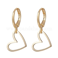 Brass Heart Pendants Leverback Earrings&nbsp;EJEW-JE06900