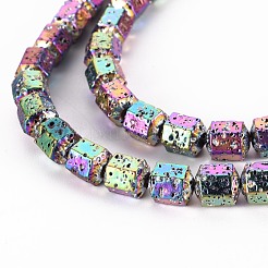 Electroplated Natural Lava Rock Beads Strands&nbsp;G-T114-71E