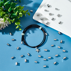 304ステンレススチールコードエンドキャップ  コラム  ステンレス鋼色  6~7x5~6mm  穴：4~5mm  60個/箱&nbsp;STAS-UN0010-58P