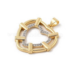 Brass Micro Pave Cubic Zirconia Pendants&nbsp;KK-U047-22GP