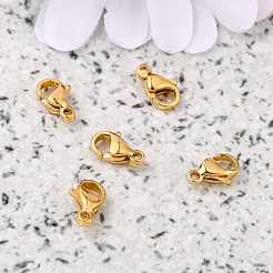 研磨された316サージカルステンレススチールのカニカン  オウムトリガークラスプ  24KGP本金メッキ  11x7x3.5mm  穴：1mm&nbsp;STAS-R072-12A-G