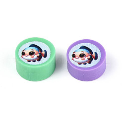 Printed Handmade Polymer Clay Beads&nbsp;CLAY-T022-12E