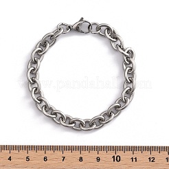Tarnish Resistant 304 Stainless Steel Cable Chain Bracelets&nbsp;X-BJEW-I238-09P