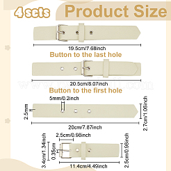 Puイミテーションレザーバックル  合金と鉄の発見  ベージュ  200~205mm&nbsp;BUTT-WH0027-46P-03