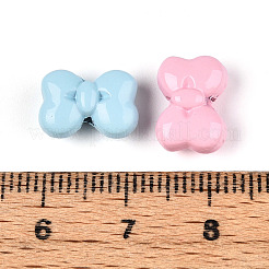 焼き付け塗料合金ビーズ  蝶結び  ミックスカラー  8.5x12x6mm  穴：1.4~1.5mm&nbsp;PALLOY-T090-67