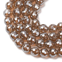 Electroplated Natural Agate Beads Strands&nbsp;G-B191-A07-6mm-17