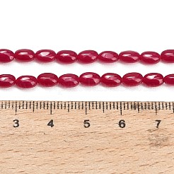 研究室で作られた赤いコランダムビーズ連売り  オーバル  6x4x3mm  穴：0.6mm  約65個/連  15.51''（39.4センチメートル）&nbsp;GG-CBAC488-02B