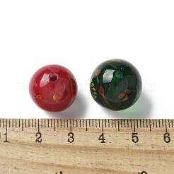 手作りランプワークビーズ  ラウンド  ミックスカラー  14~16.5mm  穴：2mm&nbsp;LAMP-P068-04