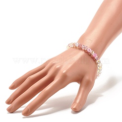 6mm Sparkling Crackle Glass Round Beads Stretch Bracelet&nbsp;BJEW-JB07189-02