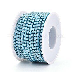 鉄ラインストーンカップチェーン  スプールで  ライトスカイブルー  2.8x3x2.5mm  約29.99フィート（9.14m）/ロール&nbsp;CH-T006-05A-03