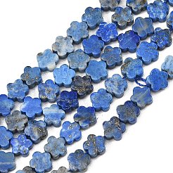 天然石ラピスラズリビーズ連売り  梅の花  6x6x2mm  穴：0.5mm  約65個/連  15.35''（39センチメートル）&nbsp;G-B138-C22-01