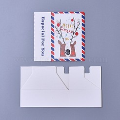 創造的なポータブル折りたたみ紙の引き出しボックス  ジュエリーキャンディーウェディングパーティーギフト包装箱  長方形  クリスマステーマ  カラフル  箱：8.4x6x3センチメートル&nbsp;CON-D0001-02B