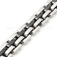 イオンプレーティング（IP）201ステンレススチール時計バンドブレスレット  304ステンレススチール留め具とジャンプリング付き  ガンメタ色＆ステンレス鋼カラー  8-7/8x3/8x1/4インチ（22.5x1.1x0.5cm）&nbsp;STAS-E165-12BP