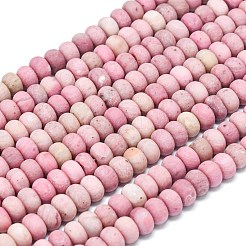 天然石ロードナイトビーズ連売り  艶消し  ロンデル  6x4mm  穴：1mm  約93~96個/連  14.57''~14.76''（37~37.5センチメートル）&nbsp;G-P575-A18-6x4mm