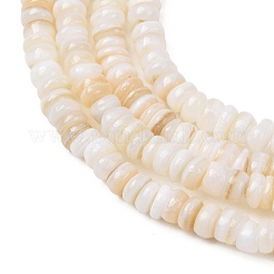 天然淡水シェルビーズ連売り  ディスク  ヒシビーズ  貝殻色  4~4.5x1~2.5mm  穴：0.6mm  約80~85個/連  7.24''（18.4センチメートル）&nbsp;SH-CBA2978-05A