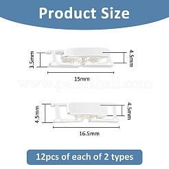 24Pcs 2 Styles Brass Fold Over Clasps&nbsp;KK-FH0007-55P