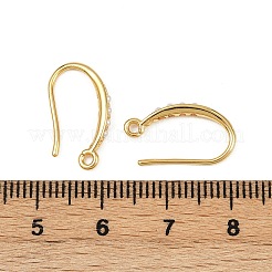 真鍮のピアスフック  長持ちメッキ  ニッケルフリー  ABSの模造パールと  18KGP本金メッキ  17x10x2.5mm  穴：1.4mm&nbsp;KK-B137-15G-01