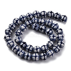 Handmade Blue and White Porcelain Beads Strands&nbsp;PORC-I027-03I