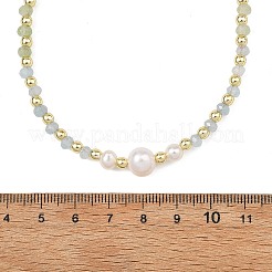 Gradient Color Gemstone & Natural Cultured Freshwater Pearl Beaded Necklaces&nbsp;NJEW-JN06316-03