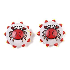 Printed Baking Paint Opaque Glass Enamel Beads&nbsp;GL-CBA4370-02