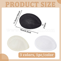 3Pcs 3 Colors Linen Mini Hat Fascinator Base&nbsp;AJEW-FG0004-04