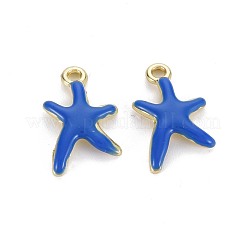 ラックメッキ合金ペンダント  エナメル  カドミウムフリー＆鉛フリー  ヒトデ  ライトゴールド  ミックスカラー  17x11.5x3mm  穴：1.8mm&nbsp;PALLOY-S132-236-RS