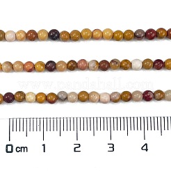 天然石モッカイトビーズ連売り  グレードA  ラウンド  3mm  穴：0.5mm  約136個/連  15.87''（40.3センチメートル）&nbsp;G-M438-A05-01