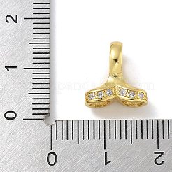 Rack Plating Brass Micro Pave Clear Cubic Zirconia Charms&nbsp;KK-G515-48G