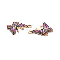 Light Gold Alloy Enamel Pendants&nbsp;ENAM-G210-02LG-03