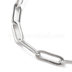 変色しない304ステンレススチールペーパークリップチェーンネックレス  ステンレス鋼色  16.34インチ（41.5cm）&nbsp;NJEW-D045-14P