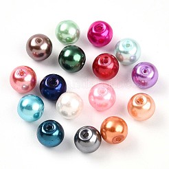 Baking Paint Pearlized Glass Pearl Beads&nbsp;HY-Q003-8mm-M01