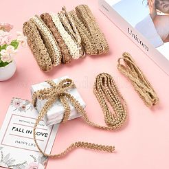 ジュートリボン  洋服アクセサリー  淡い茶色  1/4~5/8インチ（5~15mm）  約2.19ヤード（2m）/セット&nbsp;OCOR-CJ0004-11