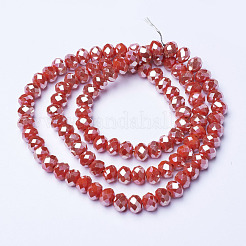 Electroplate Opaque Solid Color Glass Beads Strands&nbsp;EGLA-A034-P4mm-C01