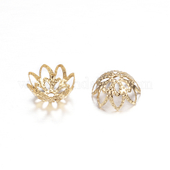 Ion Plating(IP) 304 Stainless Steel Flower Fancy Bead Caps&nbsp;STAS-G085-16G