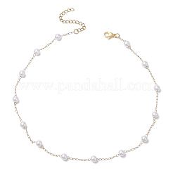 Round ABS Imitation Pearl Link Chain Necklaces&nbsp;NJEW-JN05144